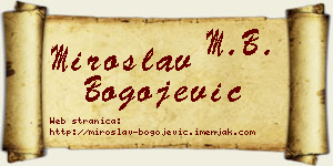Miroslav Bogojević vizit kartica